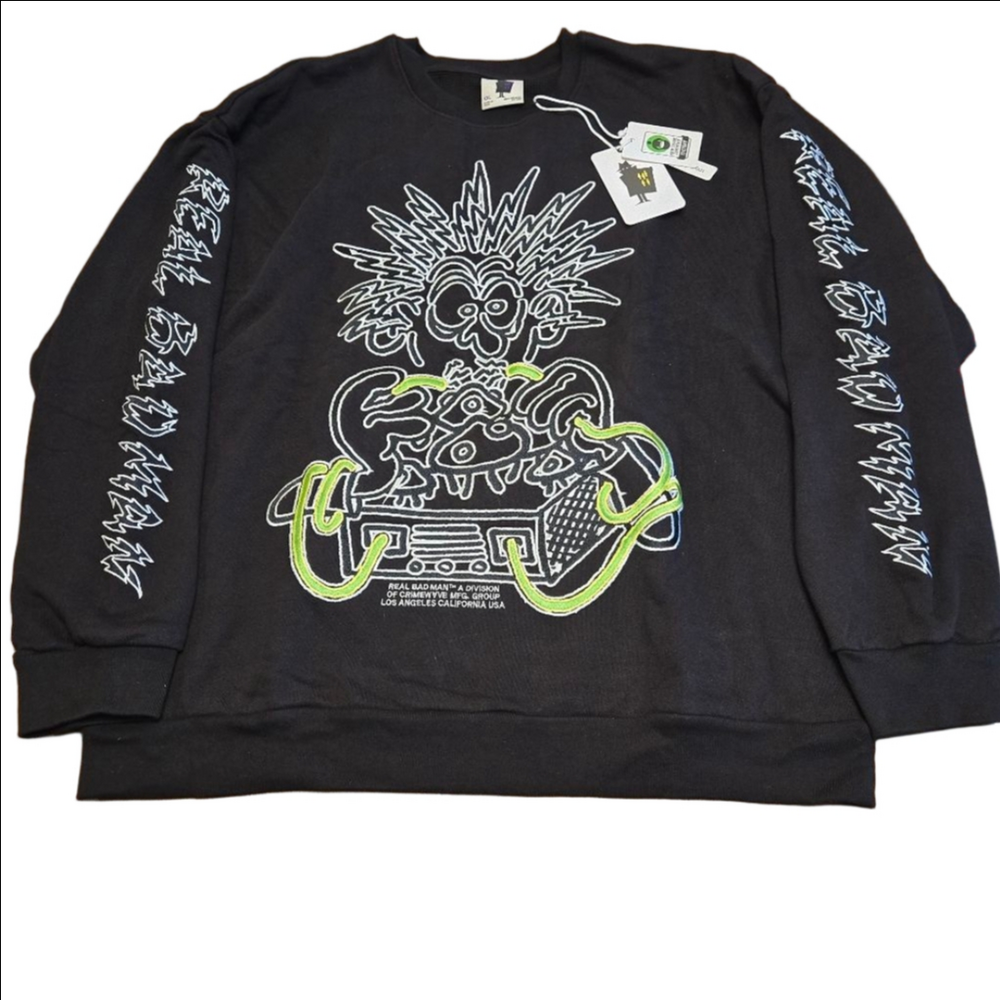 Real Bad Man Electrified Crew Fleece XXL NWT